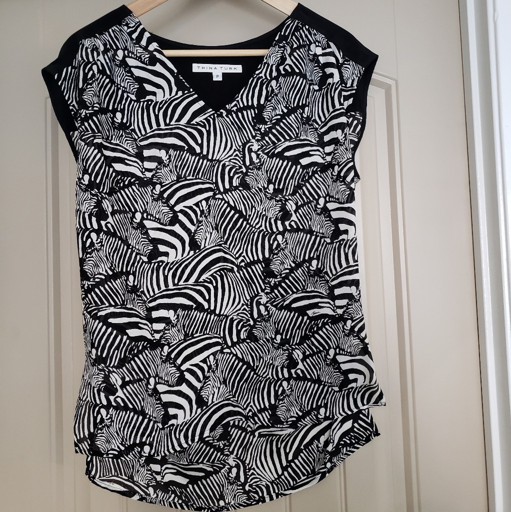 100% silk Trina Turk top
